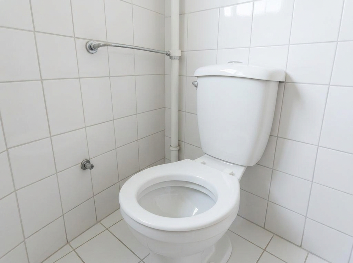 The same bathroom bright white and hygienic after cleaning